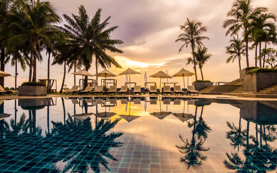 beautiful luxury outdoor swimming pool hotel resort
