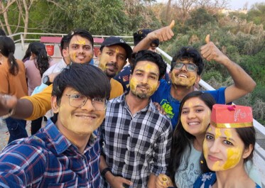 people are enjoying holi